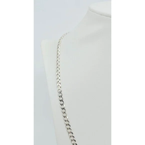 Amazing Solid 925 Sterling Silver Designer Cuban Link Chain Necklace - 21.75 L
